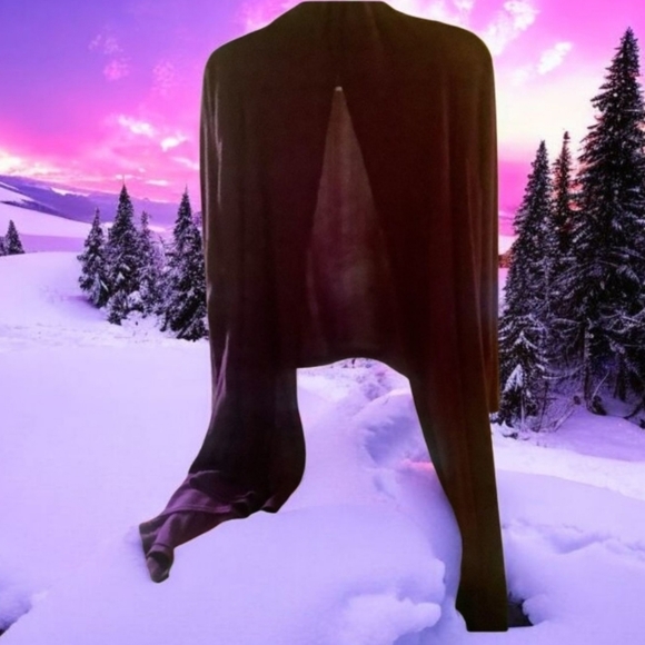 Cardigan Open front Wine color asymmetrical design size medium, in good … - Picture 3 of 8